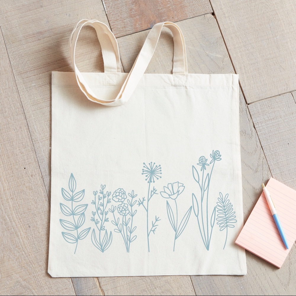Wild Flower Canvas Tote Bag